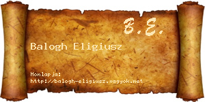 Balogh Eligiusz névjegykártya